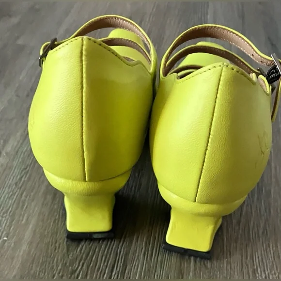 John Fluevog Neon Yellow Bach size 8.5 New - Picture 4 of 7